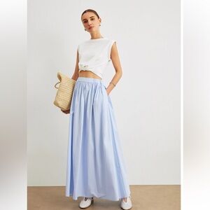 Commense Cotton A-Line Skirt With Pockets Size XS NWT